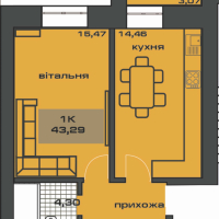 1-кімнатна квартира 